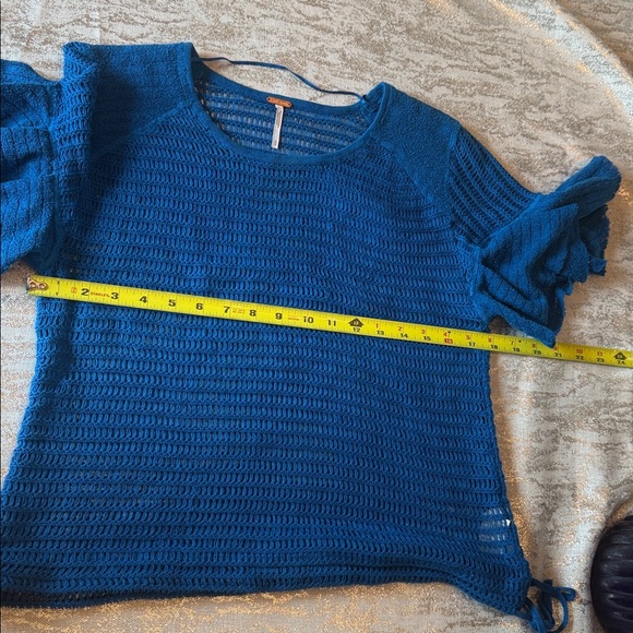 Free People Vibrant Blue Knit Blouse - Picture 8 of 8